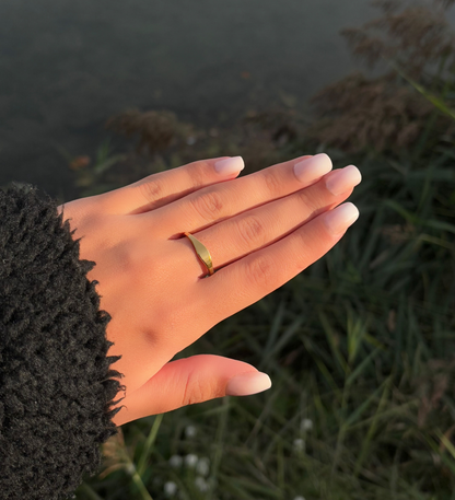 Bague Lyra - Acier inoxydable, Plaqué Or 18k - Gravure offerte