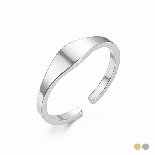 Bague Lyra - Acier inoxydable, Plaqué Or 18k - Gravure offerte